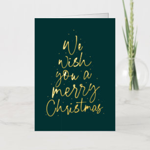 We wish you a Merry Christmas gold nonphoto Foil Greeting Card