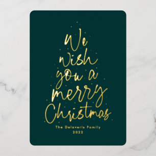 We wish you a Merry Christmas gold nonphoto Foil Holiday Card