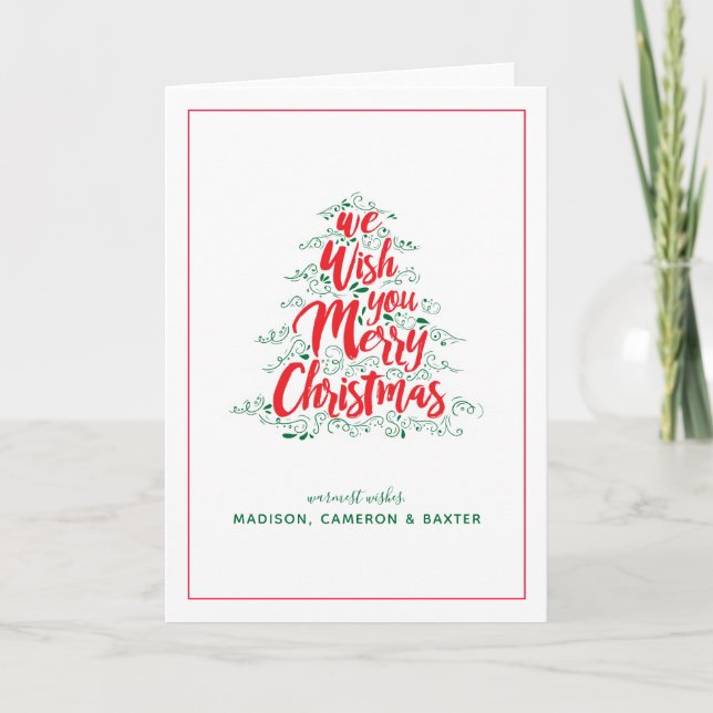 We Wish You A Merry Christmas Holiday Card (Front)