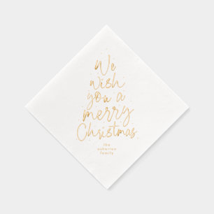 We wish you a merry Christmas holiday Foil Napkins