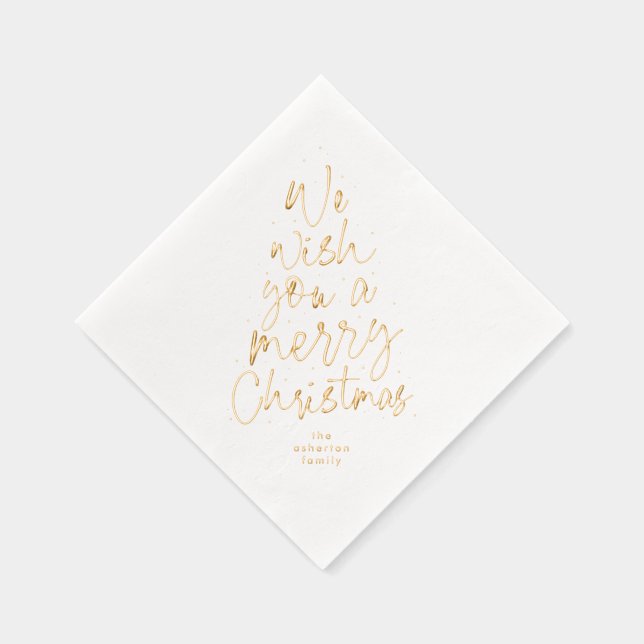 We wish you a merry Christmas holiday Foil Napkins (Right)