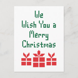 We Wish you a Merry Christmas Holiday Postcard