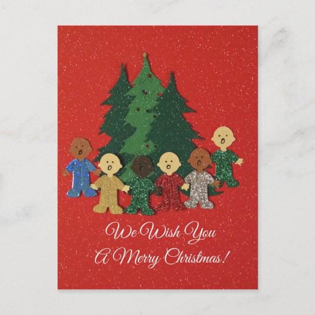 We Wish You a Merry Christmas Holiday Postcard (Front)
