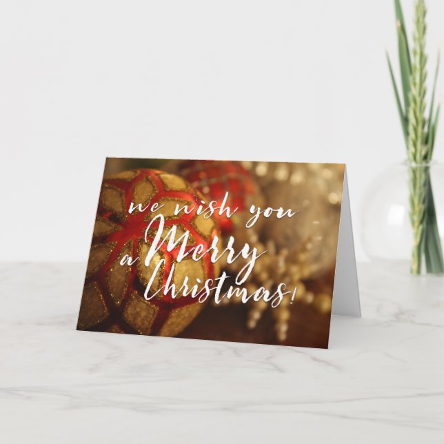 We Wish You a Merry Christmas Photo Typography Holiday Card (Front)