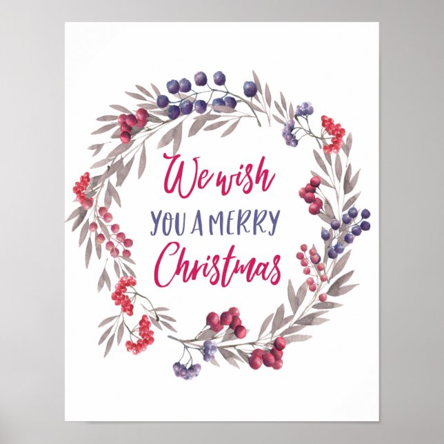 We wish you a Merry Christmas poster print (Front)