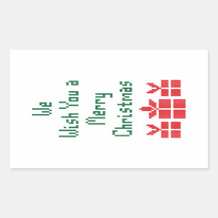 We Wish you a Merry Christmas Rectangular Sticker