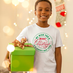 We Wish You a Merry Christmas Red and Green T-Shirt
