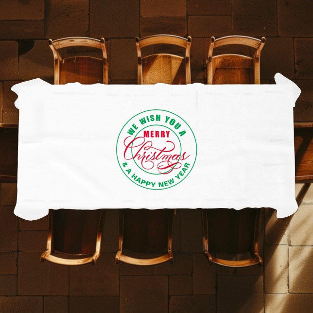 We Wish You A Merry Christmas Red and Green Tablecloth (Creator Uploaded)