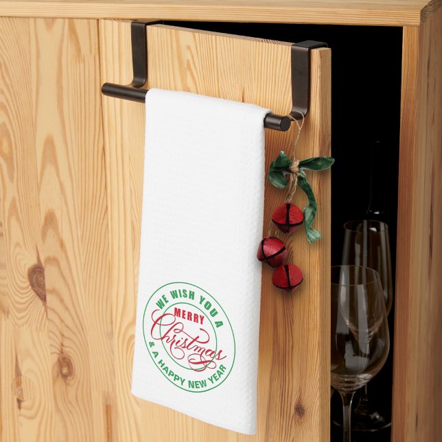 We Wish You A Merry Christmas Red and Green Tea Towel (Creator Uploaded)