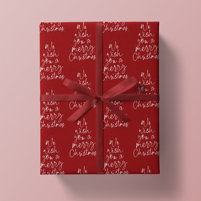 We wish you a merry Christmas red holiday Wrapping Paper (Creator Uploaded)