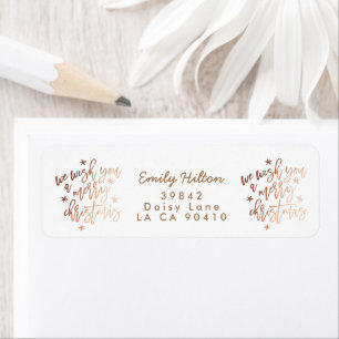 We Wish You A Merry Christmas Rose Foil Address