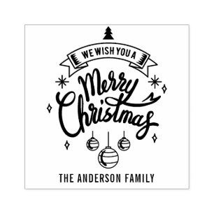 "We Wish You A Merry Christmas" Rubber Stamp
