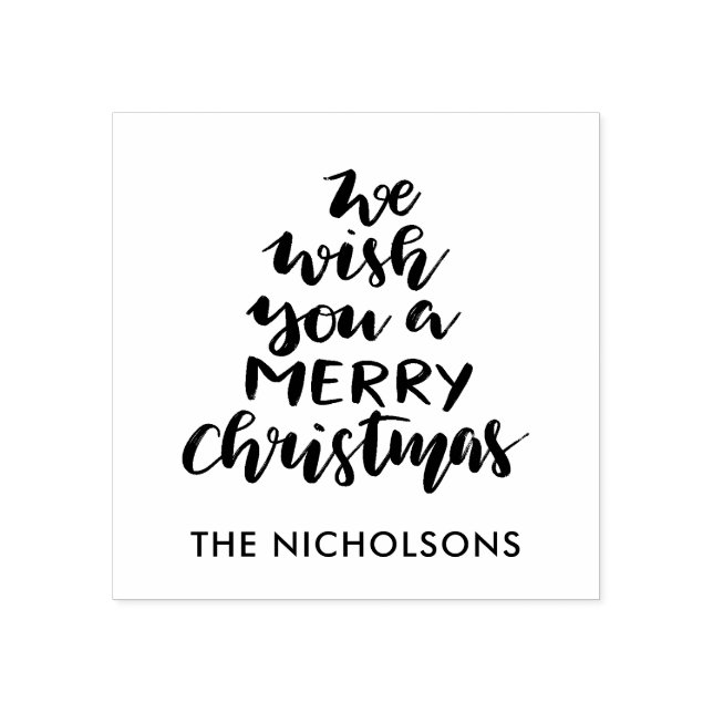 We Wish You A Merry Christmas Script Rubber Stamp (Imprint)
