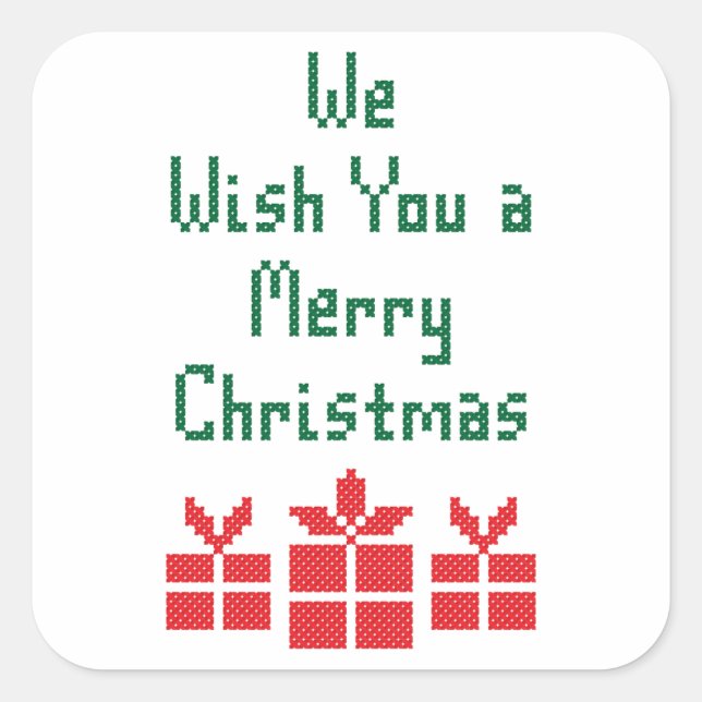 We Wish you a Merry Christmas Square Sticker (Front)
