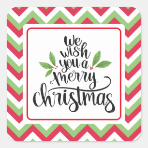 We wish you a merry christmas square sticker