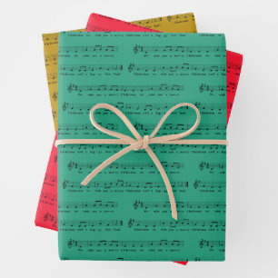 We Wish You a Merry Christmas Traditional Musical Wrapping Paper Sheet