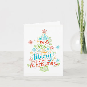 We wish you a Merry Christmas Tree Holiday Card
