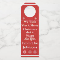 We Wish You A Merry Christmas Wine Bottle Tag