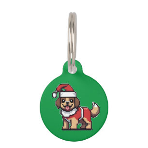 We wish you a merry christmas with cute dog santa pet tag