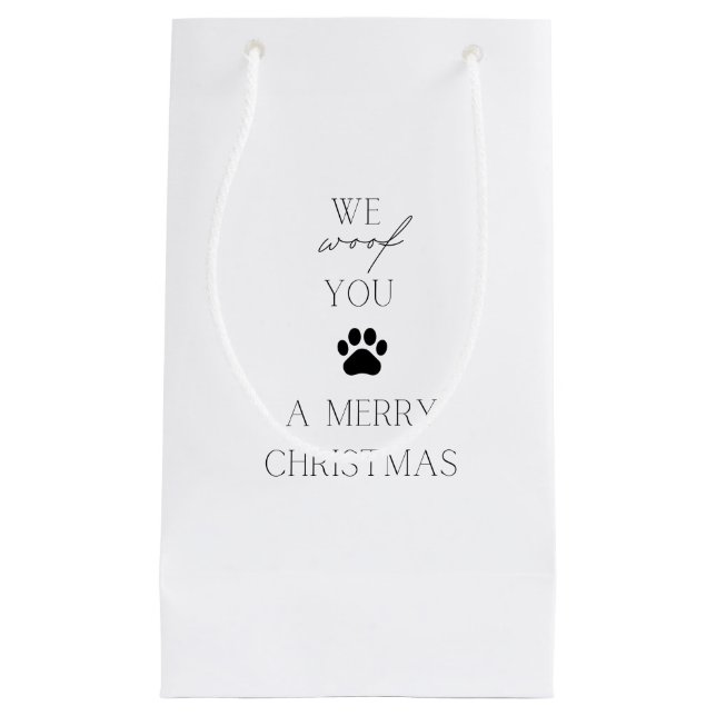 We Wish You a Merry Woofmas Small Gift Bag (Front)