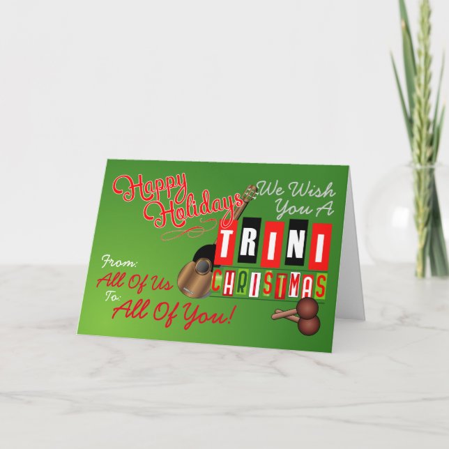 We wish You a Trini Christmas Holiday Card (Front)