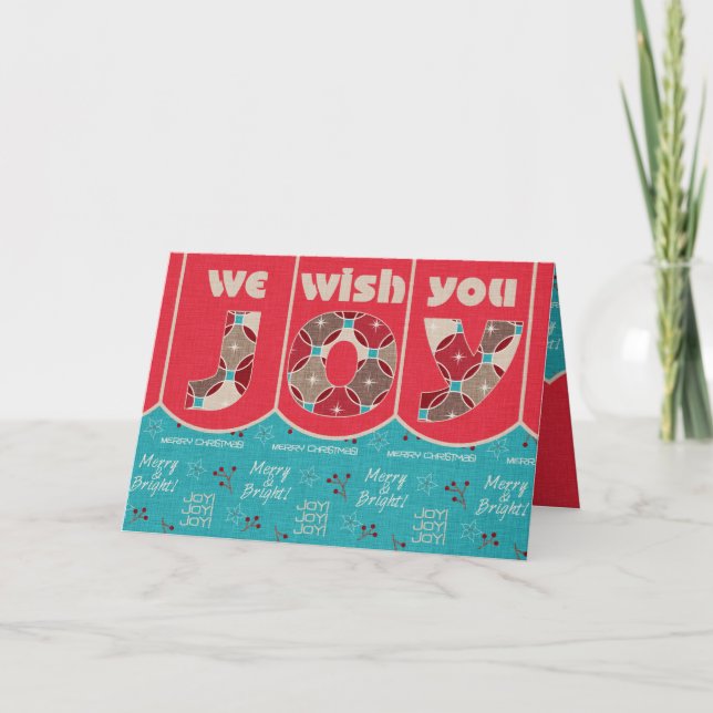 We Wish You Joy, Christmas Card, You Customise Holiday Card (Front)