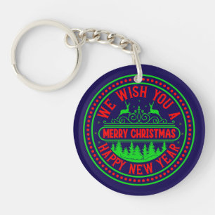 We Wish You Merry Christmas Happy New Year-13395 Key Ring