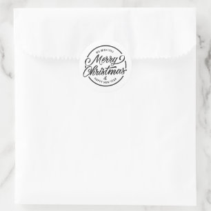 We Wish You Merry Christmas & Happy New Year Classic Round Sticker