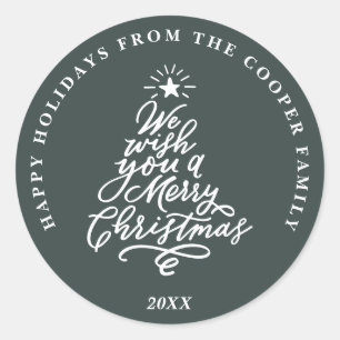 We Wish You Merry Christmas Holiday Classic Round Sticker