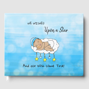 We Wished Upon a Star Boy's Baby Shower Ethnic Guest Book