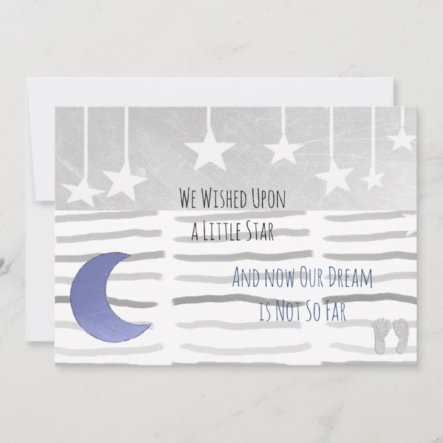 We Wished Upon a Star Boy's Baby Shower Invitation (Front)