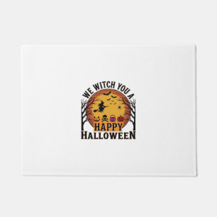 We Witch You a Happy Halloween Vintage Doormat