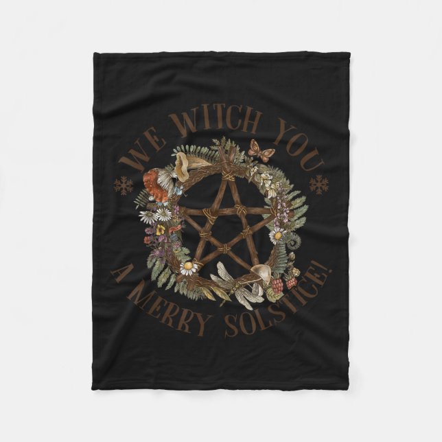 We Witch You A Merry Winter Solstice Yule Pagan Sa Fleece Blanket (Front)