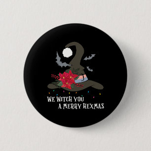 We Witch You Merry Hexmas Witchy Christmas Wiccan 6 Cm Round Badge