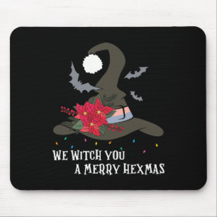 We Witch You Merry Hexmas Witchy Christmas Wiccan Mouse Mat