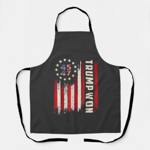 We Won TRUMP INAUGURATION American Flag  Apron