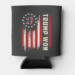We Won TRUMP INAUGURATION American Flag Can Cooler