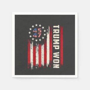 We Won TRUMP INAUGURATION American Flag Napkin