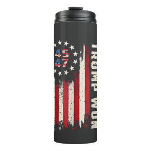 We Won TRUMP INAUGURATION American Flag  Thermal Tumbler