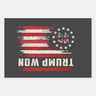 We Won TRUMP INAUGURATION American Flag Wrapping Paper Sheet