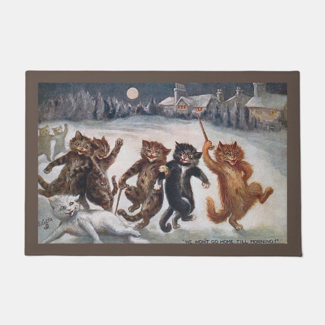 WE WON'T GO HOME TILL MORNING, Louis Wain Doormat (Front)