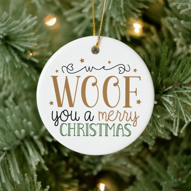 We Woof You A Merry Christmas Ceramic Tree Decoration (Tree)
