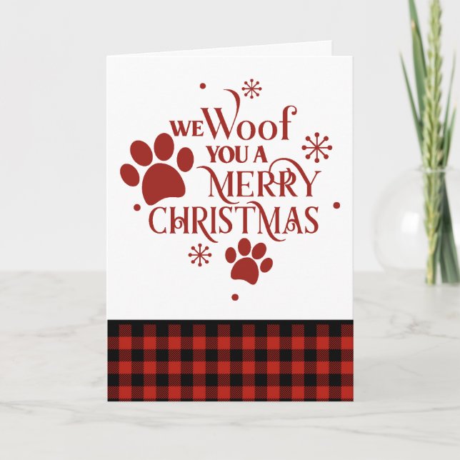 We Woof you a Merry Christmas Dog Card (Front)