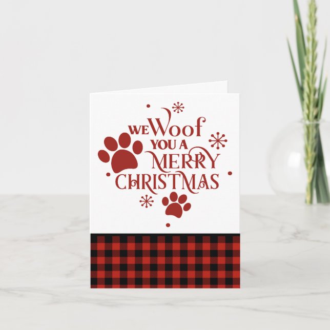 We Woof you a Merry Christmas Dog Card (Front)