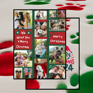 We Woof You a Merry Christmas Family Pet Photo Holiday Card