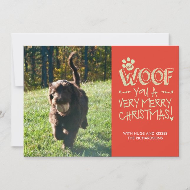 We Woof You a Merry Christmas Holiday Card (Front)