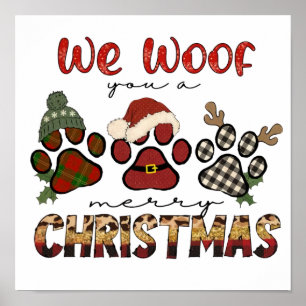 We Woof You A Merry Christmas Poster