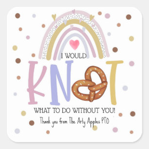 we would knot know what to do volunteer pretzel  b square sticker