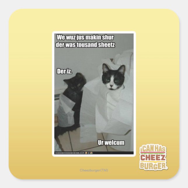 We wuz jus makin sur square sticker (Front)