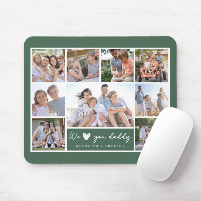We ♥ You Daddy Photo Collage Mouse Mat (With Mouse)